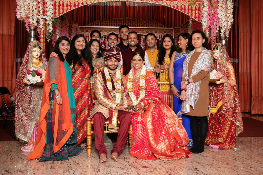Indian Wedding Photography. Colorful group image.