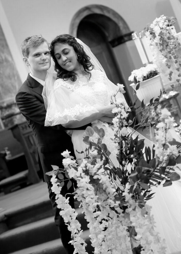 Editorial Wedding Photography. Toronto Bride and Groom in Church image.