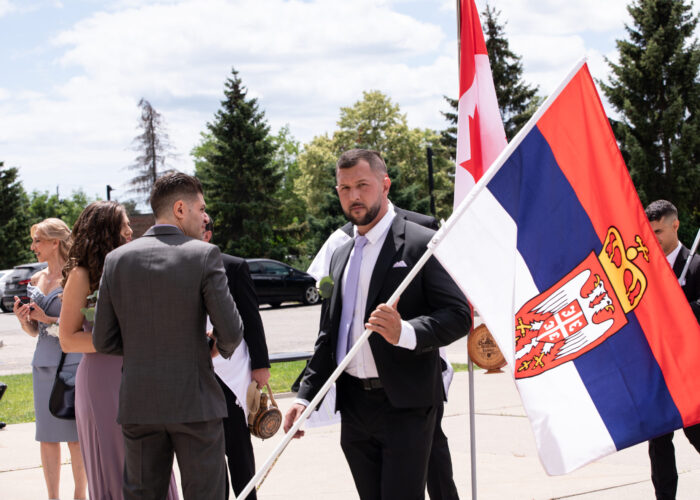 Serbian Orthodox Weddings In Toronto. Flag Bearers.